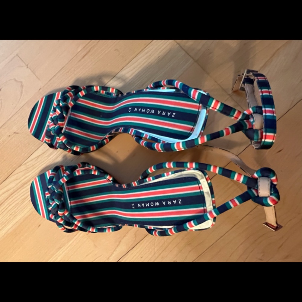 Zara colorful stripe heels